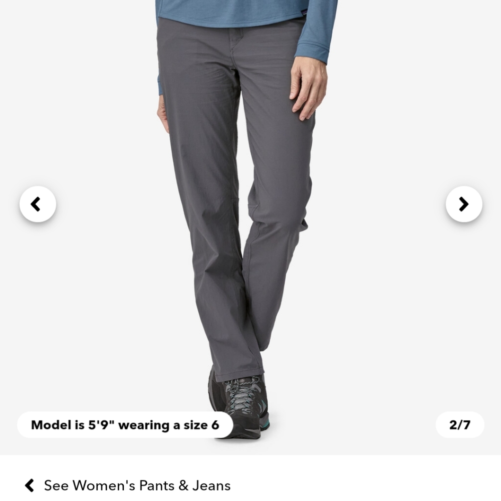 Patagonia women's quandary pants regular 4 forge grey